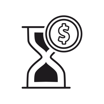 hourglass and dollar icon transparent background png