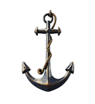 Anchor isolated on transparent background. PNG file, cut out. AI Generated
