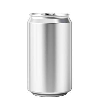 330 ml aluminum drink can isolated on transparent background. PNG file, cut out. AI Generated