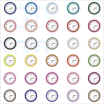 Wall Clock Design Clipart Set vector