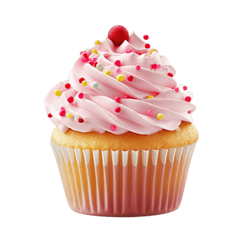 Cupcake isolated on transparent background. PNG file, cut out. AI Generated