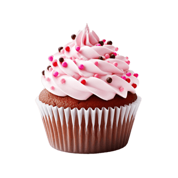 Cupcake isolated on transparent background. PNG file, cut out. AI Generated