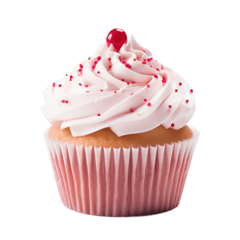 Cupcake isolated on transparent background. PNG file, cut out. AI Generated