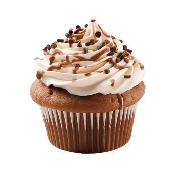 Cupcake isolated on transparent background. PNG file, cut out. AI Generated