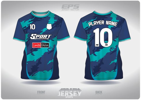 EPS jersey sports shirt vector.Diagonal blue edged pattern design, illustration, textile background for round neck sports t-shirt, football jersey shirt vector