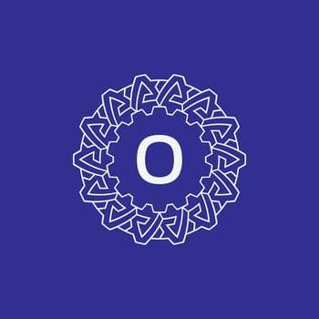 initial letter O modern circle frame ornament lines unique pattern logo vector
