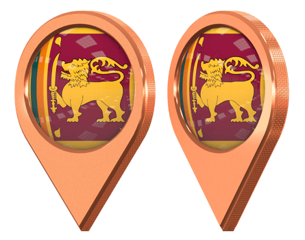 Sri Lanka Location Icon Flag, Isolated with Different Angled, 3D Rendering png