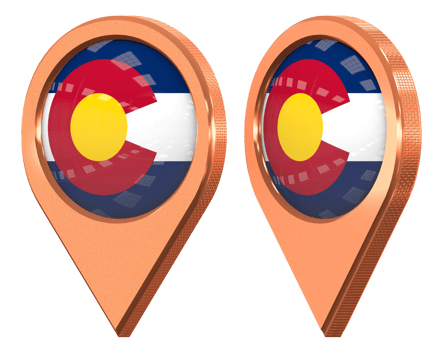 State of Colorado Location Icon Flag, Isolated with Different Angled, 3D Rendering png