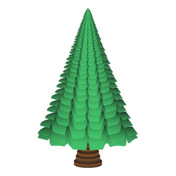 Christmas tree, modern flat design. Green pine, spruce. Can be used for printed materials. vector