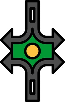 Crossroad Vector Icon