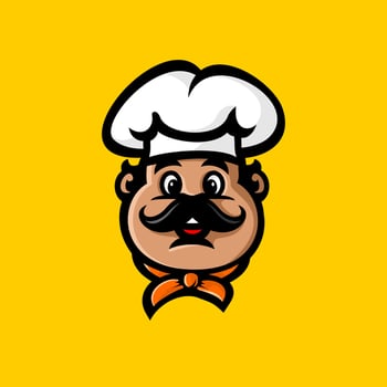 chef cute face cartoon vector