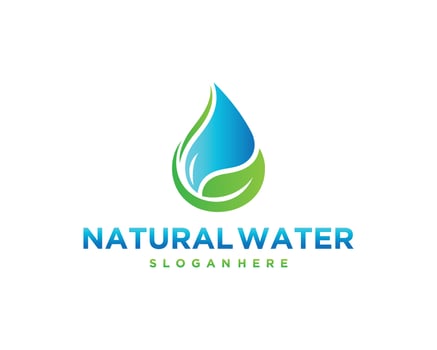 Natural mineral water drop aqua vector template.