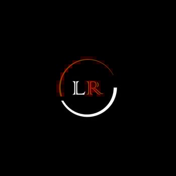 LR creative modern letters logo design template vector