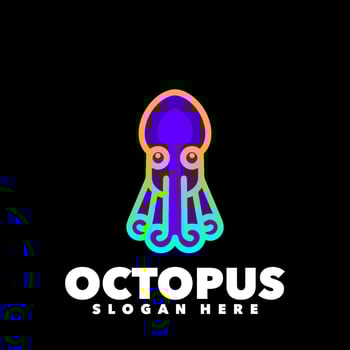 Octopus gradient logo design vector