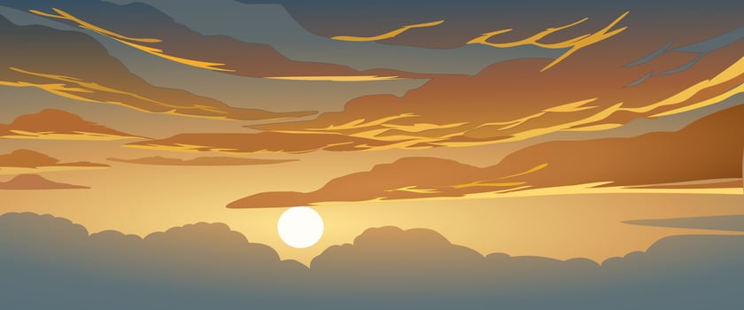 Vector sunset sky background illustration