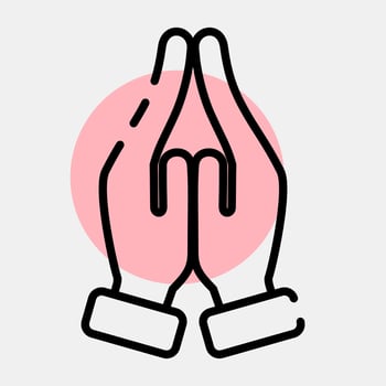 Icon pray. Diwali celebration elements. Icons in color spot style. Good for prints, posters, logo, decoration, infographics, etc. vector