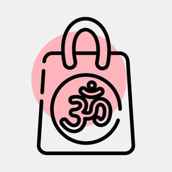 Icon gift bag. Diwali celebration elements. Icons in color spot style. Good for prints, posters, logo, decoration, infographics, etc. vector