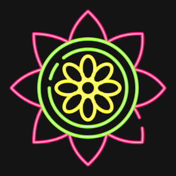 Icon mandala. Diwali celebration elements. Icons in neon style. Good for prints, posters, logo, decoration, infographics, etc. vector