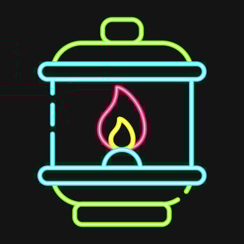 Icon lantern. Diwali celebration elements. Icons in neon style. Good for prints, posters, logo, decoration, infographics, etc. vector