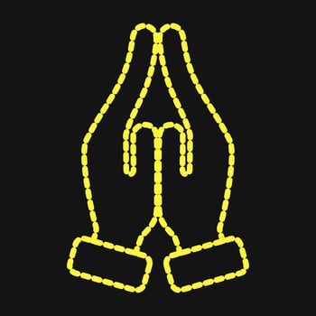 Icon pray. Diwali celebration elements. Icons in dotted style. Good for prints, posters, logo, decoration, infographics, etc. vector