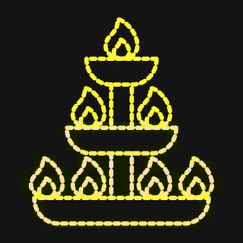 Icon candles. Diwali celebration elements. Icons in dotted style. Good for prints, posters, logo, decoration, infographics, etc. vector