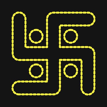 Icon swastika. Diwali celebration elements. Icons in dotted style. Good for prints, posters, logo, decoration, infographics, etc. vector