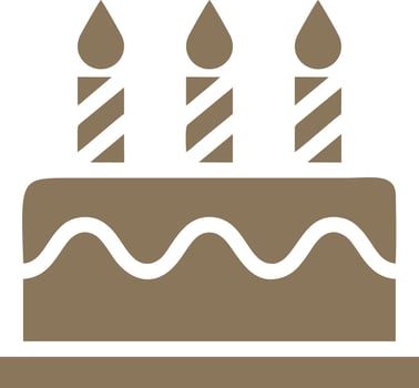 Logo cake birthdays food vector