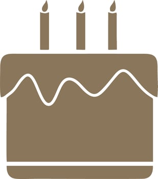 Logo cake birthdays food vector