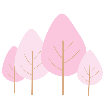 Minimal pink tree illustration png