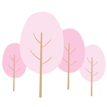 Minimal pink tree illustration png