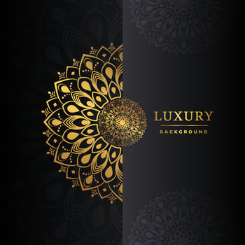 Luxury gold mandala ornate background for wedding invitation, book cover. Arabesque islamic background Pro Vector
