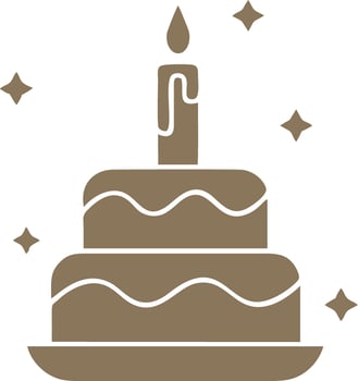 Logo cake birthdays food vector