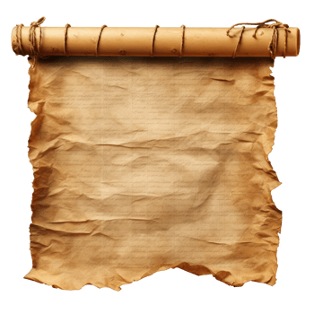 Old Paper Roll Ancient Papyrus - Generative AI png