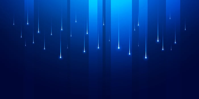 Digital technology speed network connect blue background, cyber nano information, abstract communication, innovation future tech data, internet connection, Ai big data, lines dots illustration vector