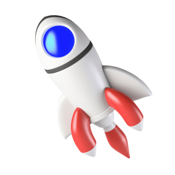 3d Rocket space no background png