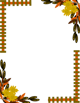 Autumn floral frame and leaves clipart png