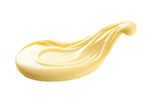 Mayonnaise drop isolated on transparent background. PNG file, cut out. AI Generated