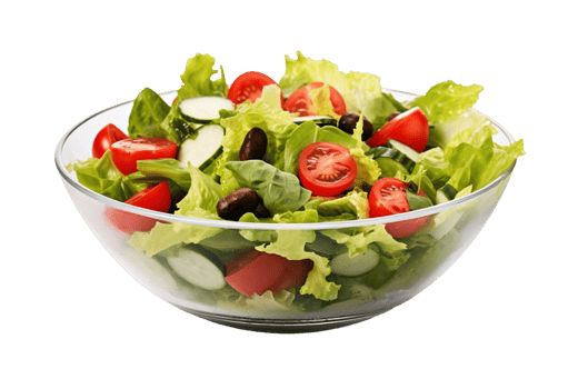 Fresh salad in a bowl isolated on transparent background. PNG file, cut out. AI Generated