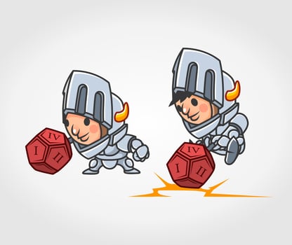 cute warrior mascot wearing harness vector illustration