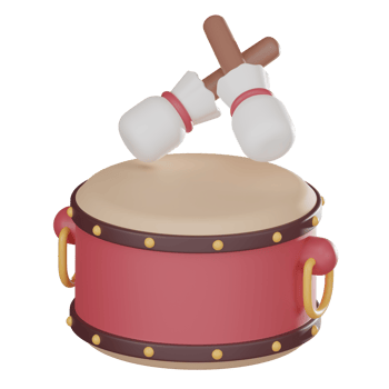 Traditional Chinese Drum for New Year Celebration, 3D render. png