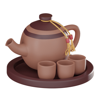 Chinese Teapot 3D Icon for Lunar New Year Celebrations, Traditional Festive Object, 3D render png