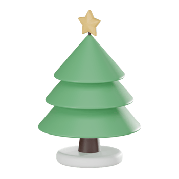 Christmas tree elements festive 3D icons for holiday season 3d render. png
