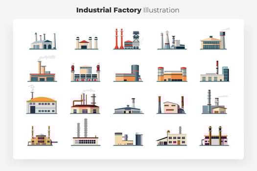 factory vector illustration design set