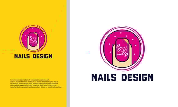 Nail polish logo design with creative concept Premium Vector