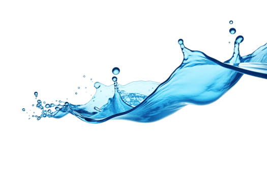 Water Splash, spill puddle and droplets isolated on transparent background. PNG file, cut out. AI Generated