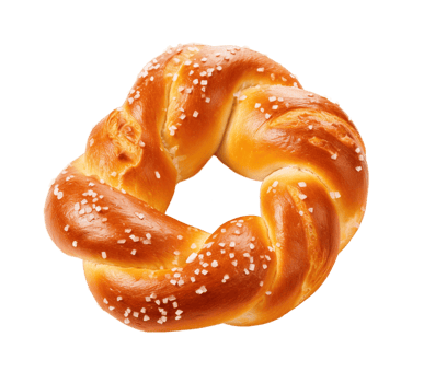 Pretzel isolated on transparent background. PNG file, cut out. AI Generated