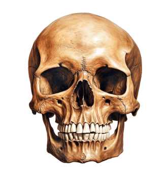 Skull isolated on transparent background. PNG file, cut out. AI Generated
