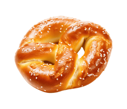 Pretzel isolated on transparent background. PNG file, cut out. AI Generated