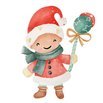 Boy and girl wearing Christmas costumes png