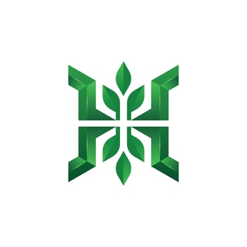 Modern and Elegant letter H leaf or leaves logo vector